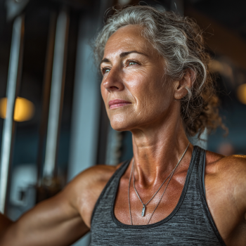 Інструктор допомагає літній жінці з вправами